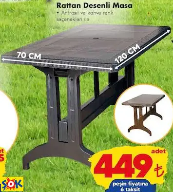 RATTAN DESENLİ MASA